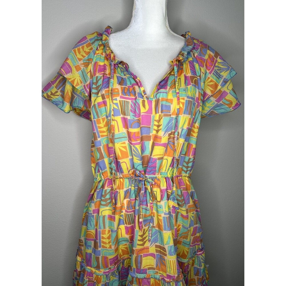 Olivia James The Label Size L Tinsley South Beach Print Pocket Drawstring Dress